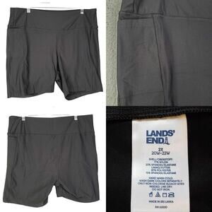 Lands Ends Biker Shorts Women’s Stretch Plus Size 2X 20W-22W Black Athletic